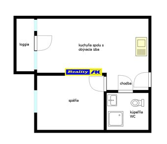 2 izbový byt na prenájom Vrútky, balkón - 2