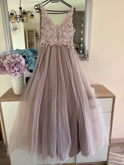 Pudrovoružové spoločenské šaty 38/M - 2