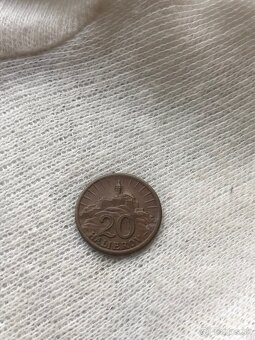 20 halier 1942 CuZn Top stav - 2