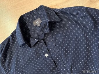 Pánska H&M modrá bodkovaná košeľa - 2