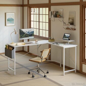 Počítačový stôl CubiCubi L, 150 x 120 cm, PC stolík, stabiln - 2