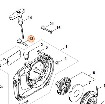 Skrutka na páku brzdy Stihl 034,036,044,036... - 2