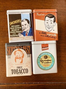 Prázdne retro plechové krabičky 4ks za 3€ - 2