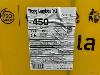 YTONG LAMBDA YQ 450 Tvárnice /Tehly 13 paliet - 2