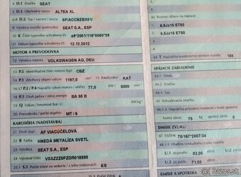 Seat Altea XL 1.2 TSI 2012 predám PIATE DVERE, MOTOR CBZ, PR - 2