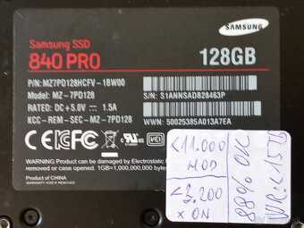 SSD 128GB SAMSUNG 840PRO MLC SATA3 (6.0Gbps) - 2