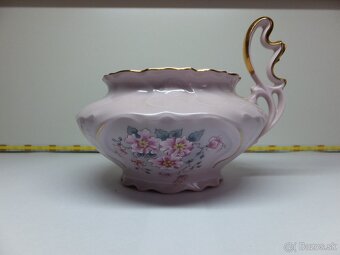 Originál růžový porcelán H&C Chodov, krásný svícen. - 2