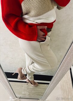 Damske mega nohavky sand - 2