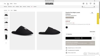 Papuče Polo Ralph Lauren - čierne, PC: 90 eur - 2