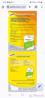 Termobeton Tb1, perlit betón, Ekostyren, liaty polystyrén - 2
