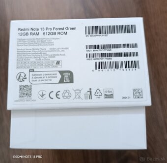 Predám mobilný telefón Xiaomi redmi note 13 pro Forest green - 2