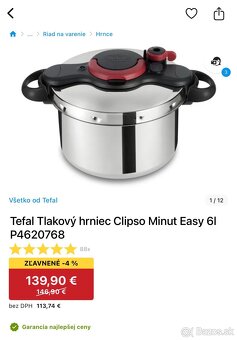 Tefal Tlakový hrniec Clipso Minut Easy 6l P4620768 (nový) - 2