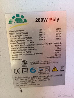 solárny panel 2x280W - 2