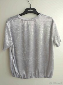 Dámske/dievčenské semišové sivé tričko s krátkym rukávom - 2
