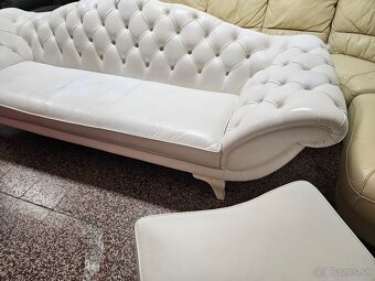 CHESTERFIELD ŠTÝL,KOŽENÁ BIELA - 2