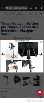 Triopo Octagon Softbox s Rukoväťou Oktagon + Statív - 2