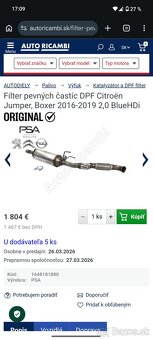 Predám katalyzátor a DPF 2.0 blue HDI 120kw - 2