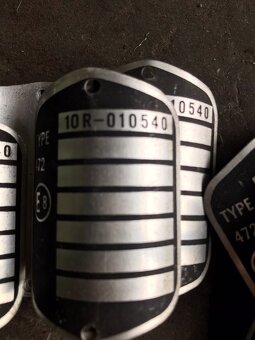 Výrobné štítky ČZ 125/488 originály uloženky z továrne ČZ - 2