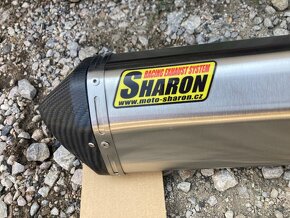 Výfuk na motorku Sharon EVO nerez LESK /karbon - 2