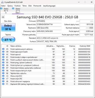 250GB SSD SAMSUNG 840 Evo 2.5" SATA - 2