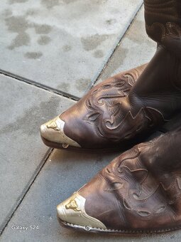 Predám kovbojské koženné pánske čižmy značky SANCHO BOOTS - 2