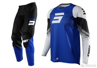 shot enduro modrý komplet set dres nohavice - 2