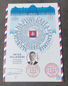 Peter Pellegrini - pamätný list a FDC obálka - 2