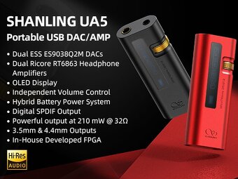 Shanling UA5 Hi-Fi DAC/AMP | 2x ES9038Q2M | 32bit/768kHz | D - 2