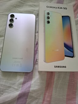 Samsung A34 5g duos silver 6gb 128 gn pamäť v dobrom stave p - 2