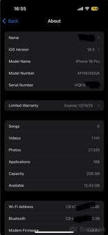 Predám iPhone 16 Pro s kapacitou 256GB v čiernej farbe - 2