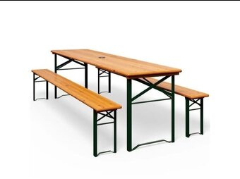 Predám pivný skladaci záhradný set 180X50X76,5 - 2