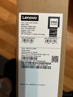 Lenovo IdeaPad3 slim velkost15,6” - 2