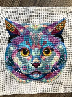 Vyšívaný obraz Britska mačka - 2