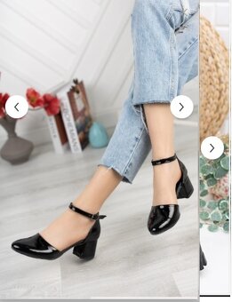 NOVÉ Čierne lakované lodičky, veľ. 37 - 2