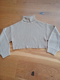 H&M sveter béžovy kratší/cropped - 2