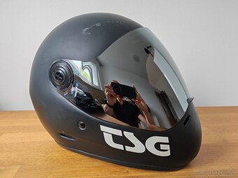 TSG Pass Matt Black M + číre plexi, bez pádov - 2