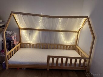 Detská domčeková postel + madrac - 2