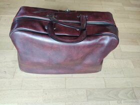 Bordová koženková Vintage taška cestovná - 2