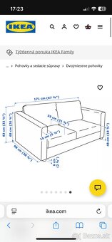 Rozkladací gauč ikea vimle 2os sivá farba - 2