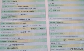 Hyundai i10 1.0 2015 predám DVERE VODIčOVá STRANA, MOTOR B3L - 2