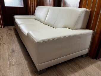 Sedacia súprava koženny gauč s veľkou taburetkou - 2