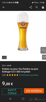 Pohár zo skla  na pivo 0,5l ERDINGER, certifikovaný. - 2