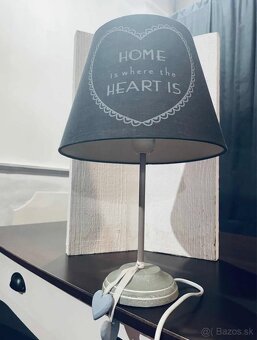 Vintage lampa, v 39 cm, drevo, textilia, bazar - 2