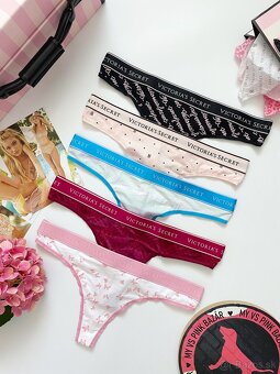 Victoria’s Secret pink tanga nohavičky L - 2