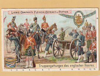 Vojenské litografie 1885 reklama 6 ks - 2