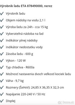 Výrobník ľadu ETA - 2