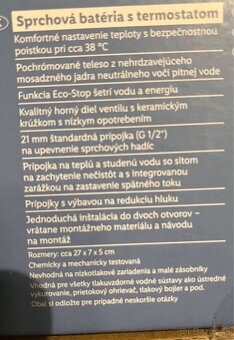 Sprchova bateria s Termostatom - 2