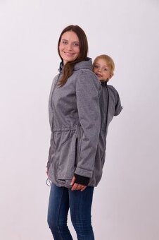 Nová bunda na nosenie detí vpredu a na chrbte - Softshellová - 2