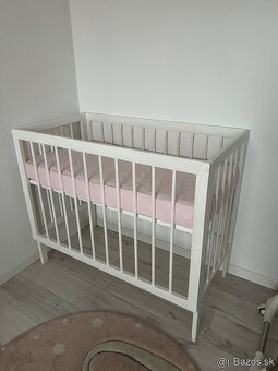 detská postieľka 120x60 cm s matracom - 2