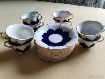 Meissen (Mišeň) moka set 24. kar. zlato - 2